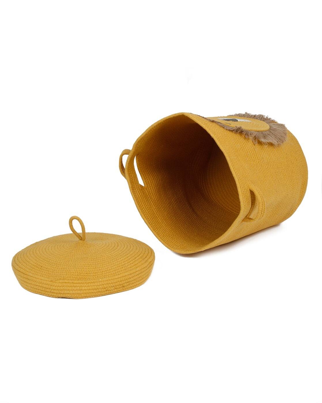 Cotton Lion Basket for Storage Foldable Wardrobe Multipurpose use Laundry Basket