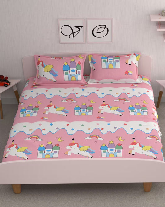 Unicorn Flora Soft Elegance King Size Bedsheet Set