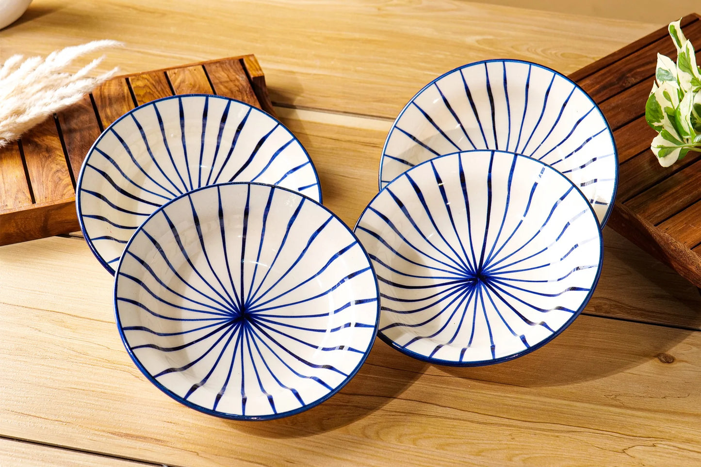 Ceramic Side Serving Plates 10 Inches Quarter Plates (Pack of 4)