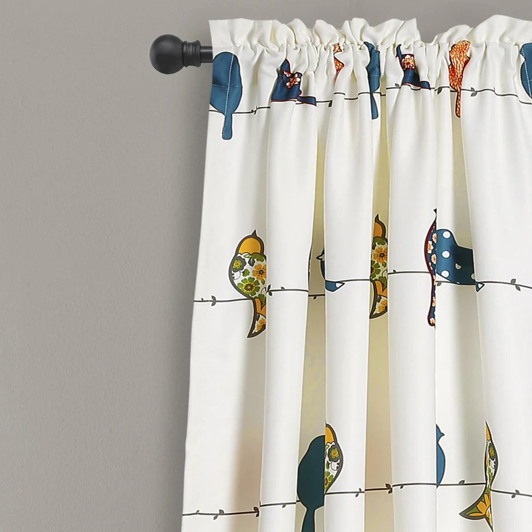 Eclectic Birds Printed Door Eyelet Curtain for Home Pack of 1
