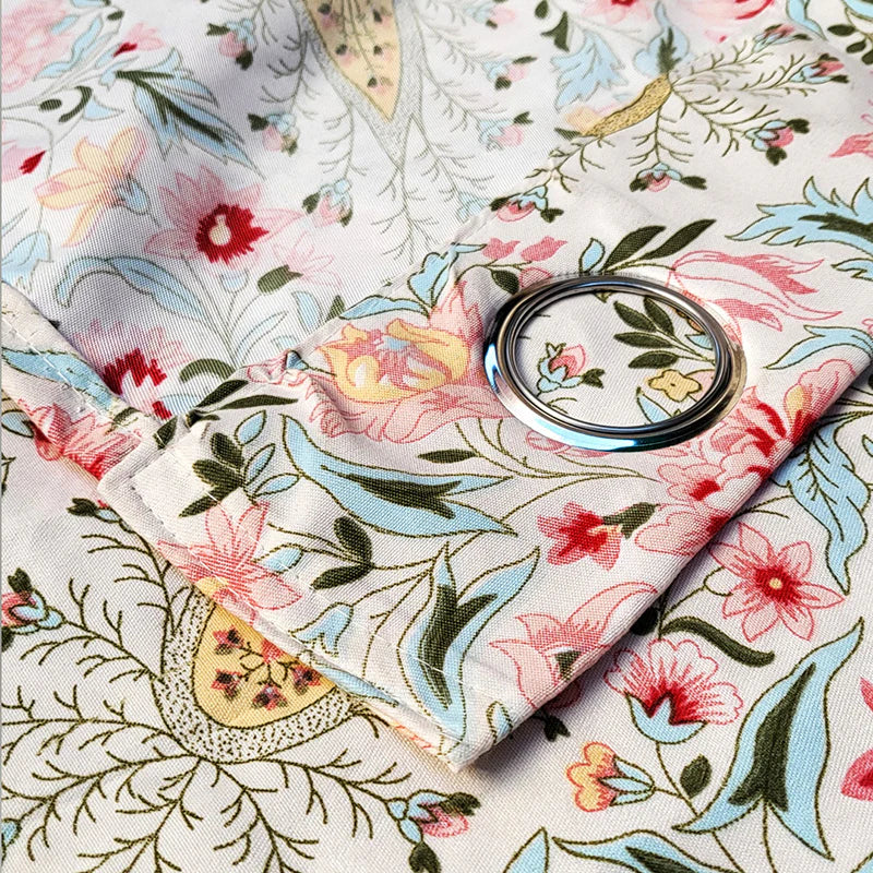 Vibrant Botanical Print Cotton Curtain Pack of 2