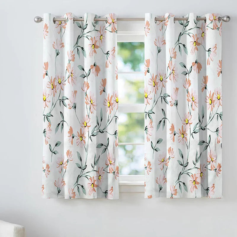 Floral Whispers Cotton Curtain for Home Decor Pack of 2