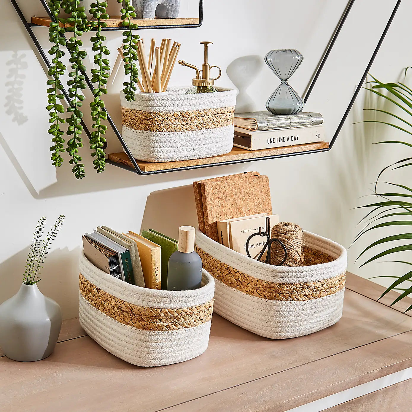 Rustic Charm Handwoven Rustic Storage Baskets – Set of 3
