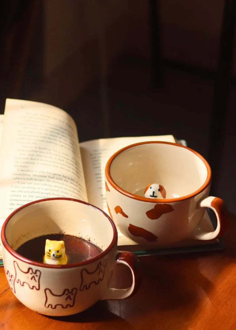 Handmade 3D Animal Ceramic Mug (Set of 2)