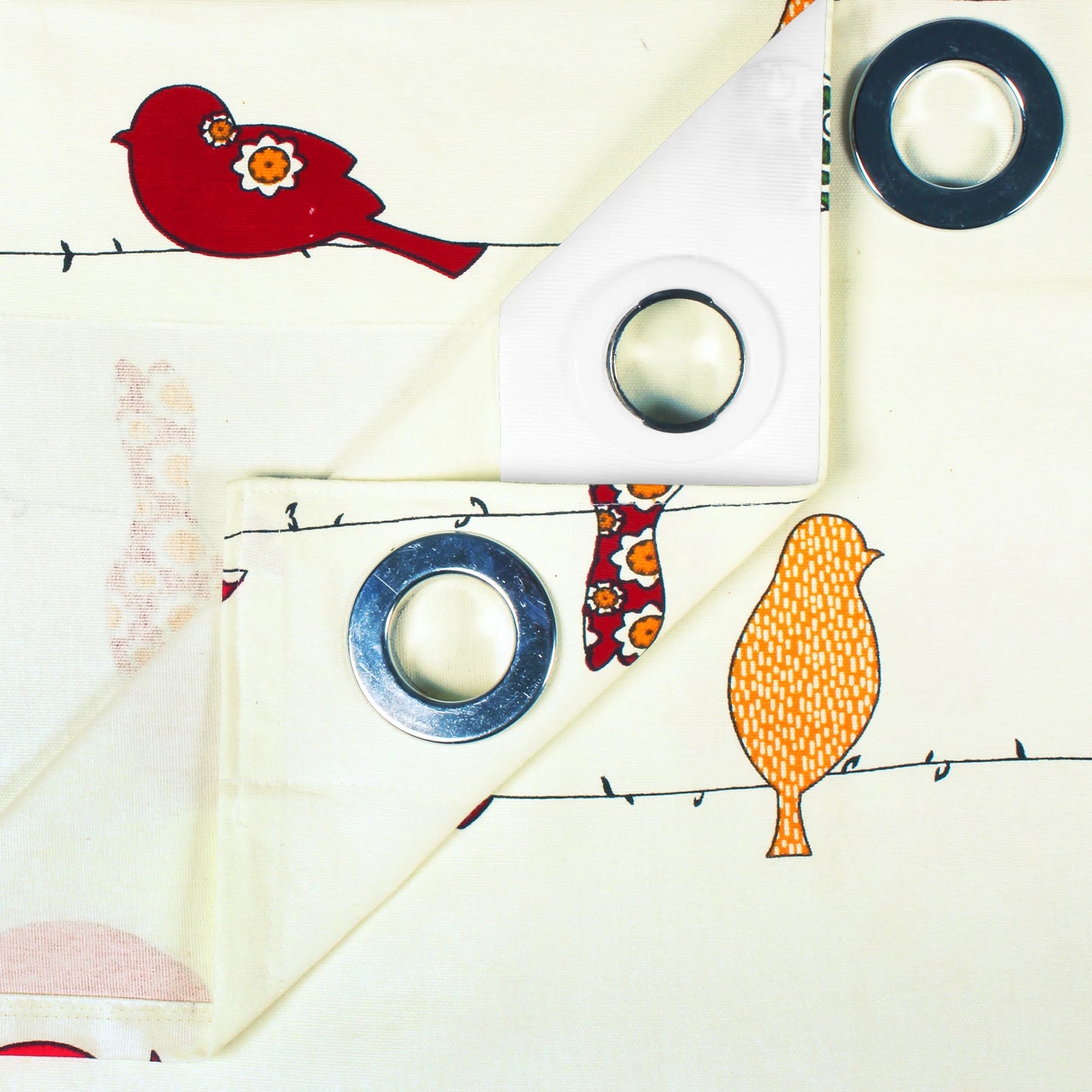 Eclectic Birds Printed Door Eyelet Curtain for Home Pack of 1