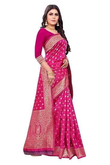 Rani Raiment Women's Pure Kanjivaram Silk Saree Banarasi Soft Sari With Blouse Piece For Wedding