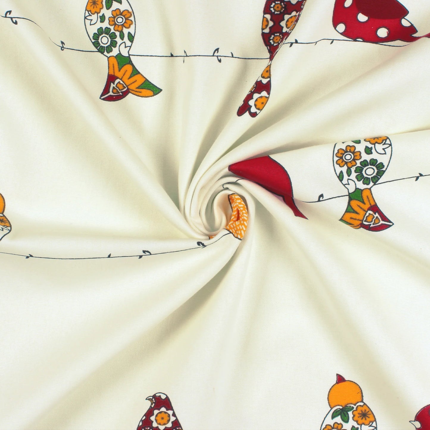 Eclectic Birds Printed Door Eyelet Curtain for Home Pack of 1