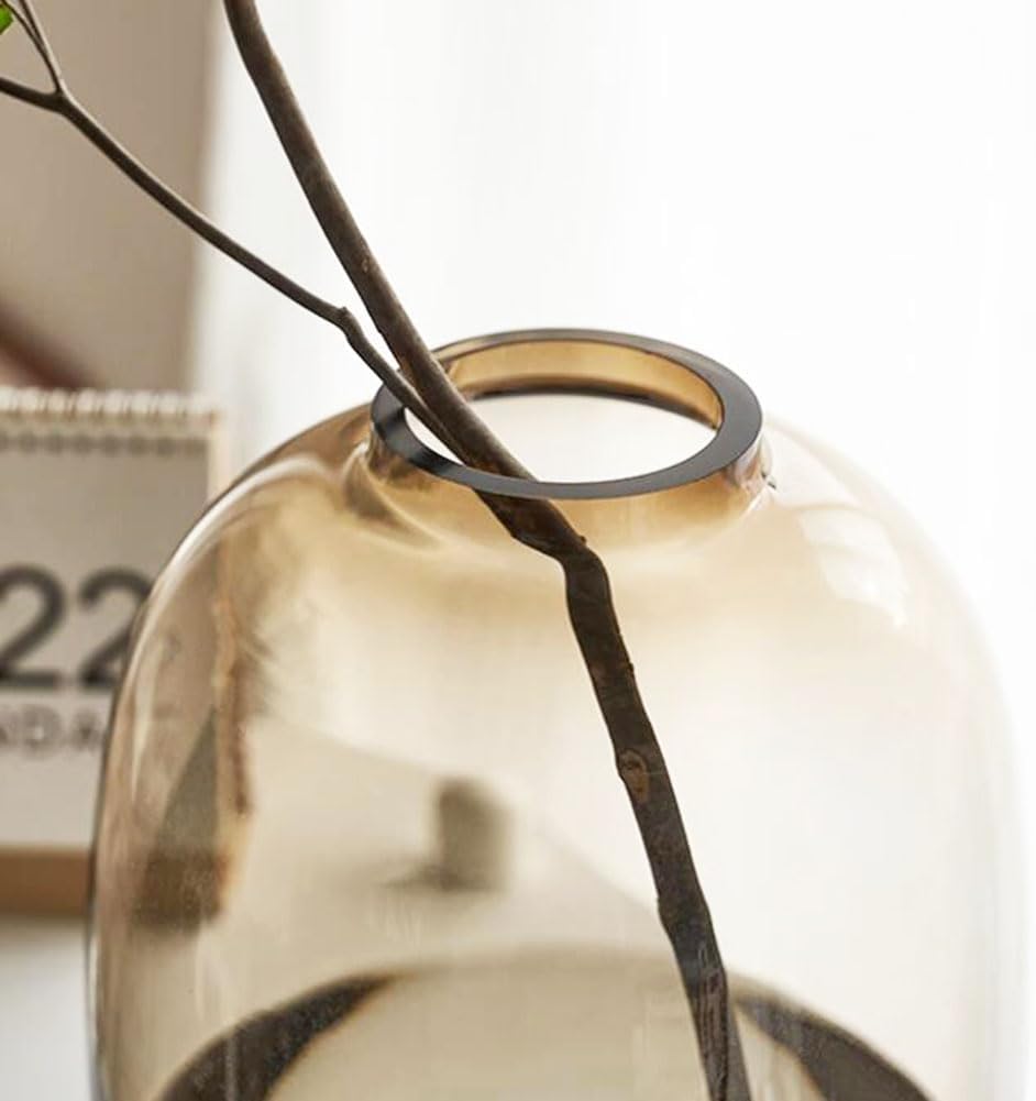 Elegant Black Glass Vase Set – 8 Inch | Pack of 2