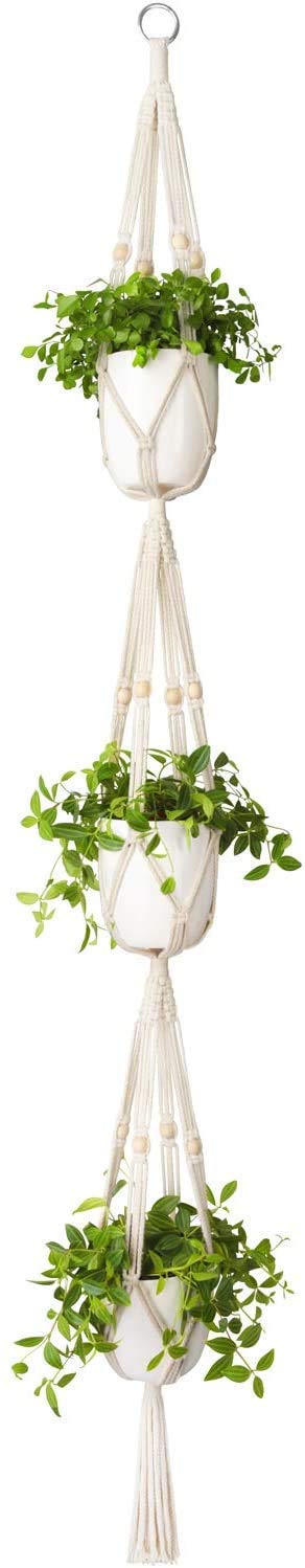 3-Tier Macrame Plant Hanger with Beads