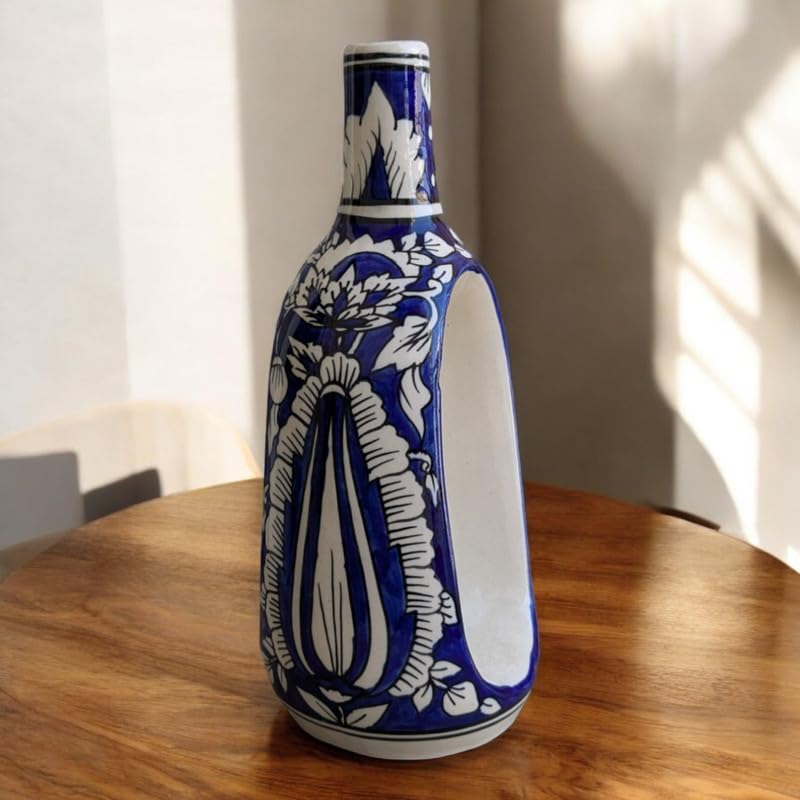 Mughal Elegance Hand-Painted Ceramic Vase – 11 Inch