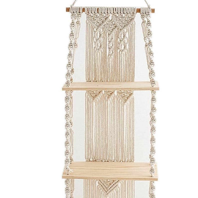 3-Tier Macrame Wall Hanging Shelf
