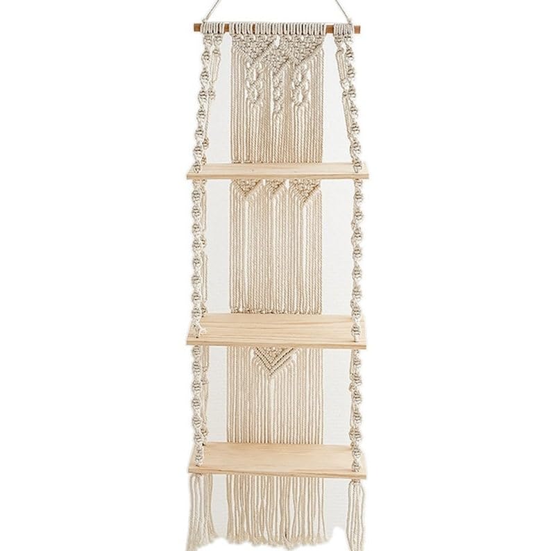 3-Tier Macrame Wall Hanging Shelf