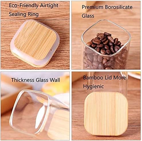 Glass Food Storage Containers with Airtight Wooden Lids 280ml – Pack of 9