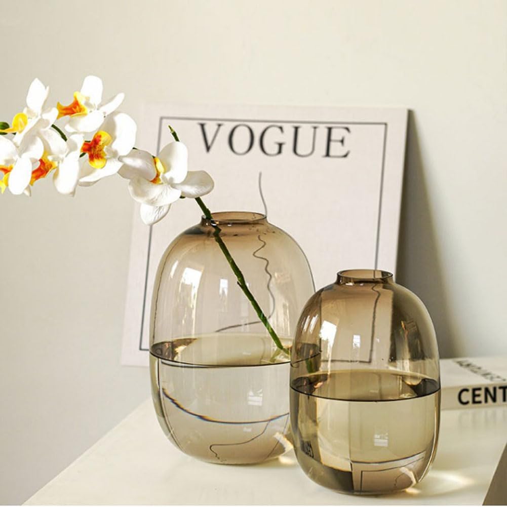 Elegant Black Glass Vase Set – 8 Inch | Pack of 2