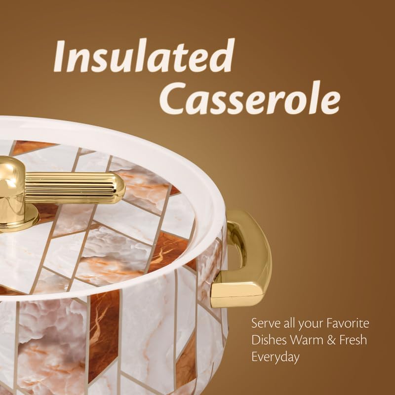 Elegance Royal Inner Steel Casserole Set of 3 (1700ml, 1200ml, 600ml)