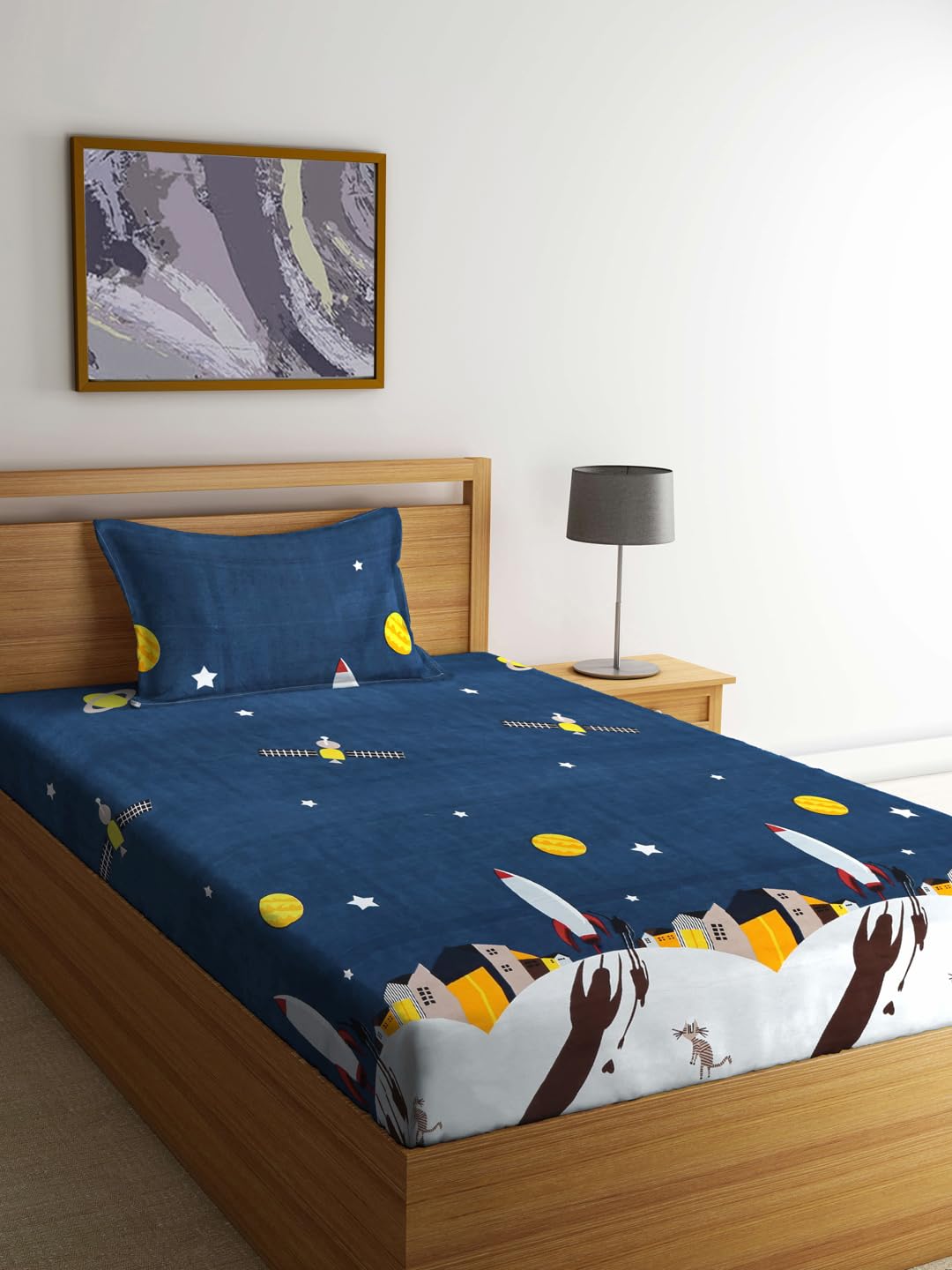 SnuggleJoy Cartoon Kids Bedsheet Set – Glace Cotton (60x90 inches)