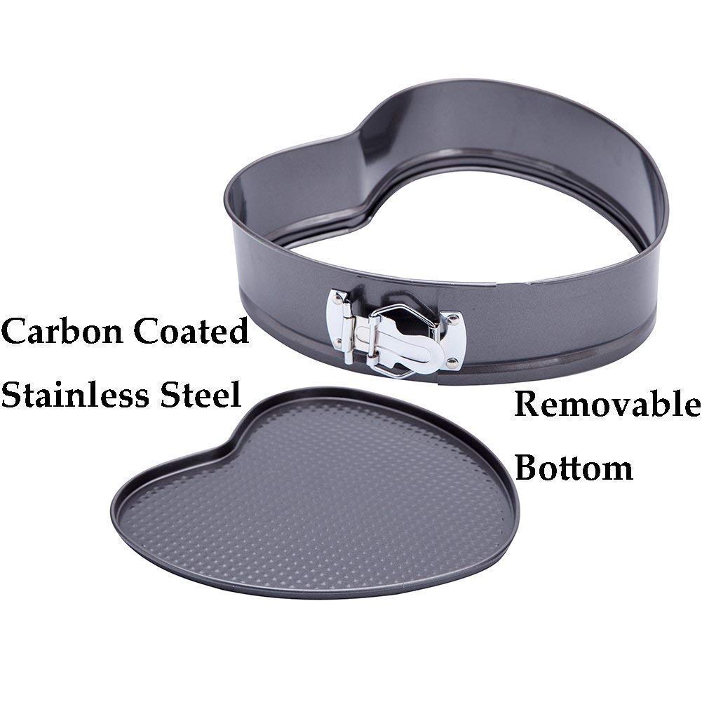 3-Piece Non-Stick Springform Cake Pan Set (Heart, Round & Square)