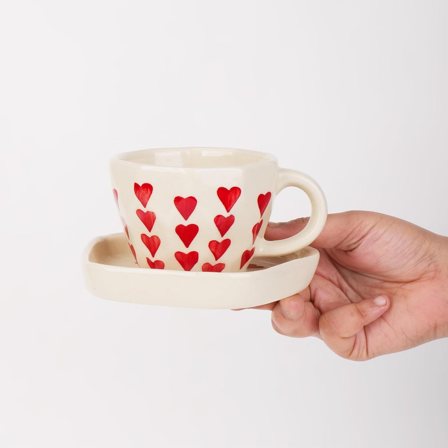 Trendy Ceramic Chai & Coffee Cup with Saucer – 200ML (Set of 1)