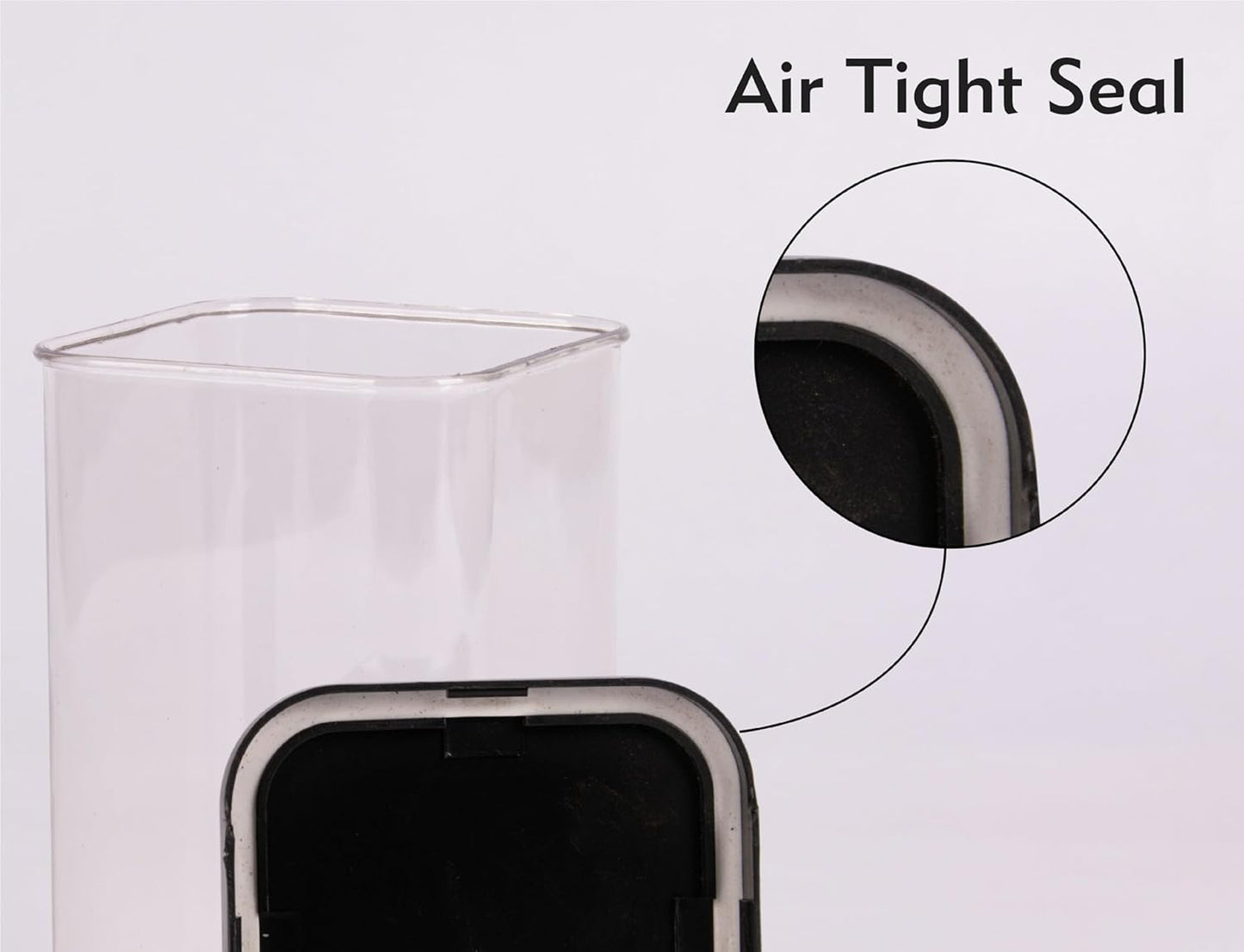 1100ml Airtight Square Food Storage Container For Kitchen, Multi Proposal Kitchen Container Set– BLACK (12 Pcs Combo)