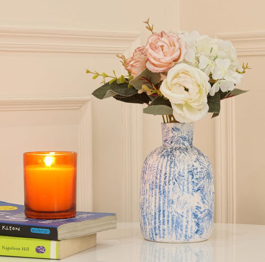 Round Handicraft Ceramic Vase β Multicolor Decor Accent