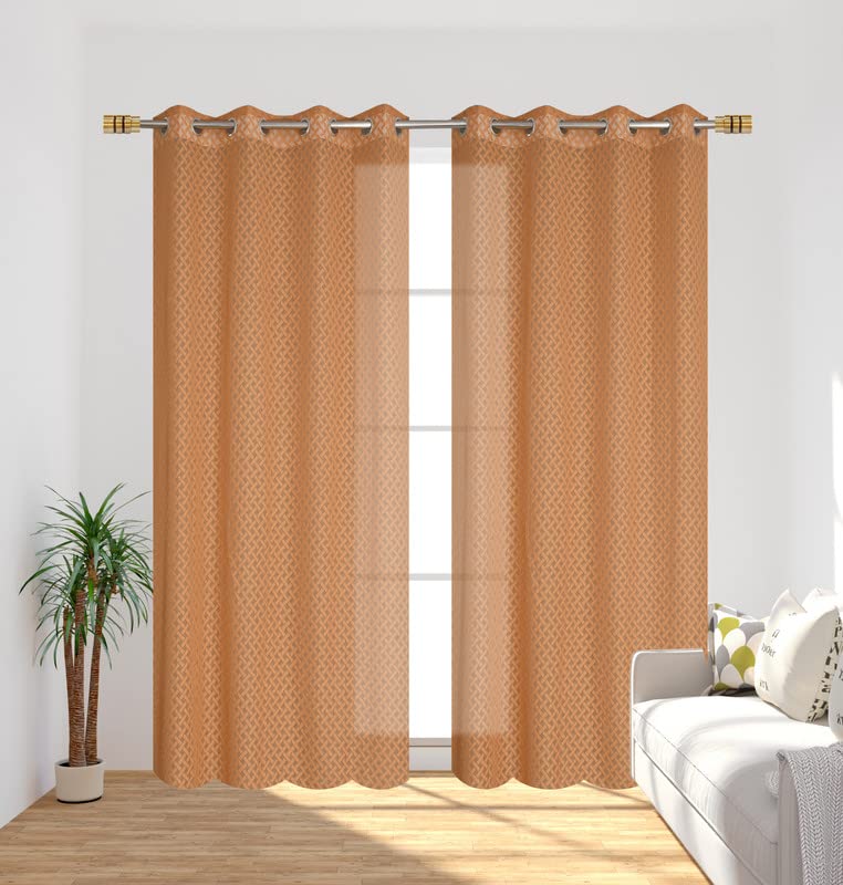 Cross Net Light Filtering Curtains for Home Decor Set of 2