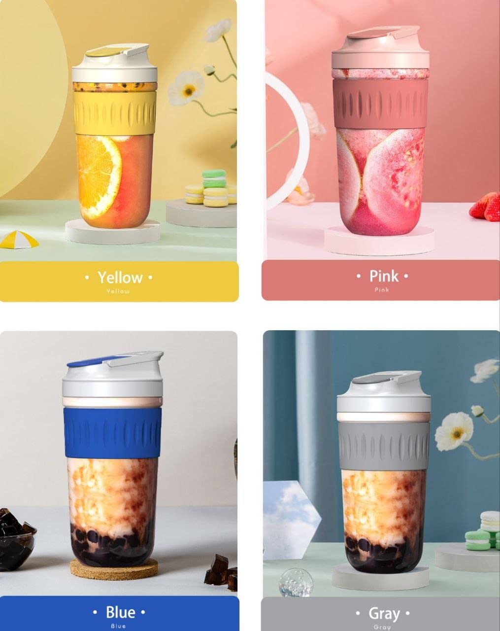 Sipper Glass Travel Coffee And Juice Mug With Lid & Straw