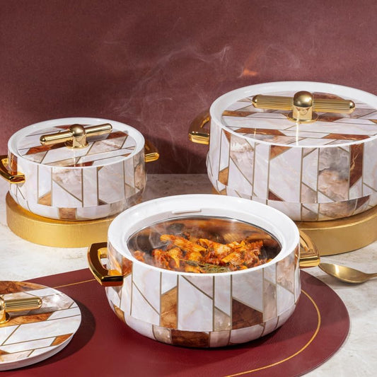 Elegance Royal Inner Steel Casserole Set of 3 (1700ml, 1200ml, 600ml)