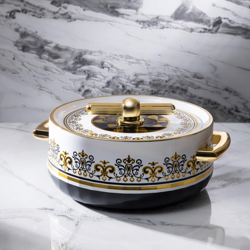 Elegance Royal Coral Black Inner Steel Casserole Set of 3 (1700ml, 1200ml, 600ml)