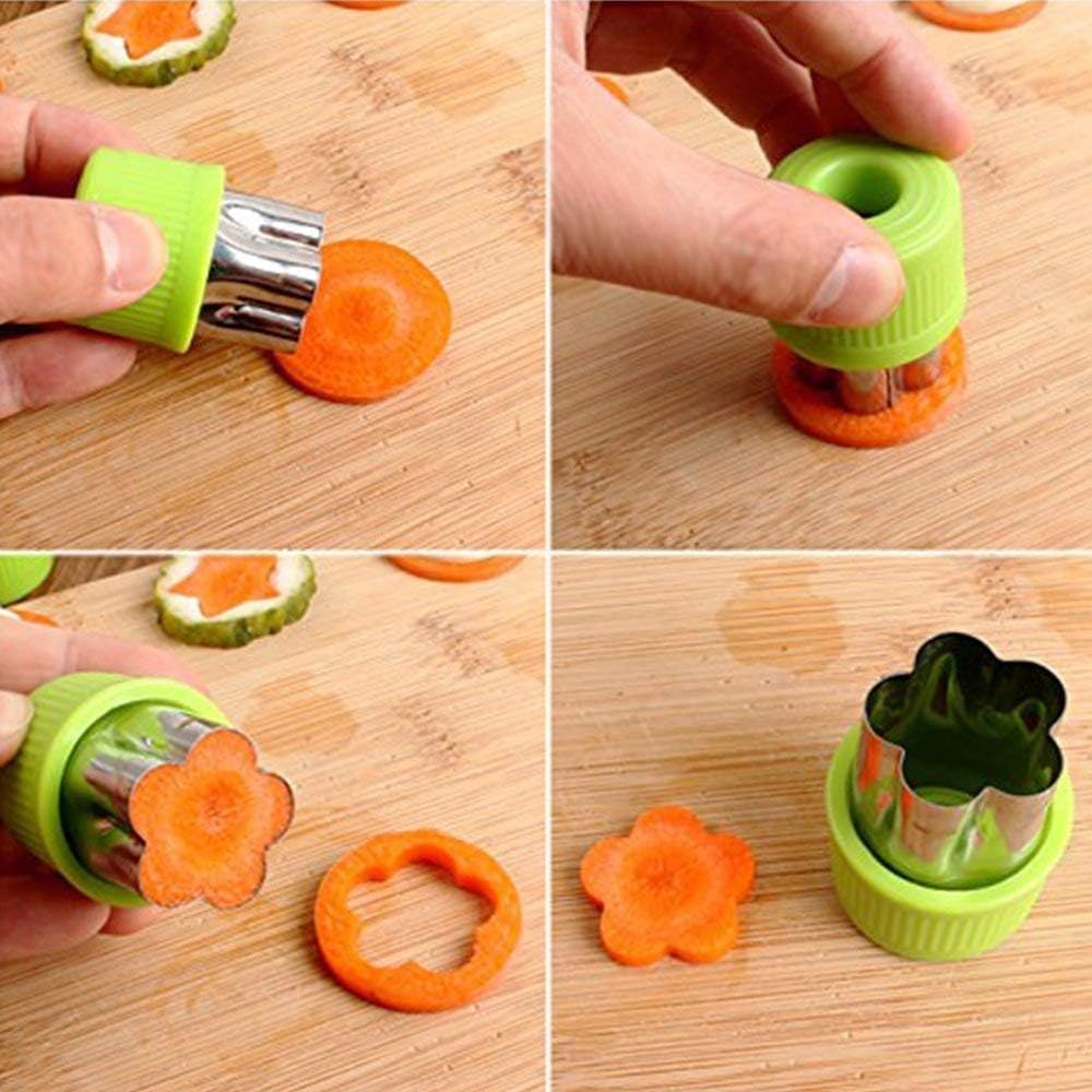 12 PCS Cookie Cutters Stainless Steel Vegetable Fruit Biscuit Cutters Shapes Sets Mold Pattern, for Kid Baking Cooking Food Decoration