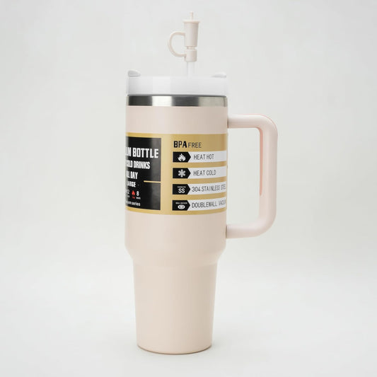 1200ML Stainless Steel Travel Tumbler with Handle & Straw