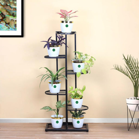 7-Tier Metal Plant Stand – Space-Saving Green Display for Indoor and Outdoor