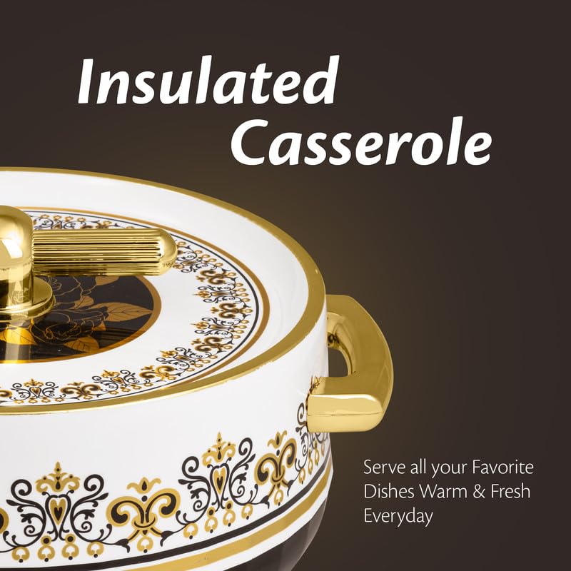Elegance Royal Coral Black Inner Steel Casserole Set of 3 (1700ml, 1200ml, 600ml)