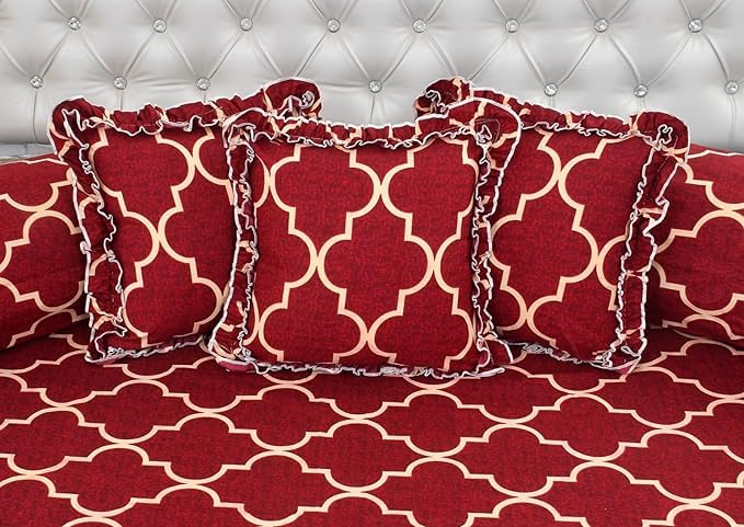 Abstract Design Decorative Frill Diwan Set – 8 Pcs