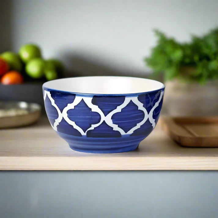 Handmade Ceramic Bowl, Small Serving Bowl for Home Kitchen 180ML Bowl (Blue Bowl Pack of 4)