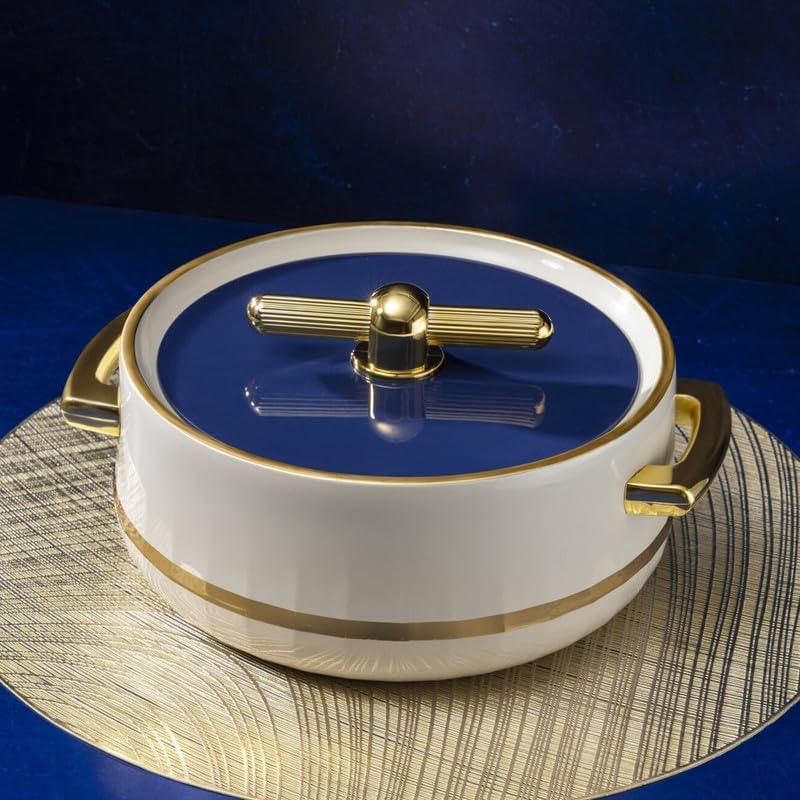 Elegance Royal Navy Blue Inner Steel Casserole Set of 3 (1700ml, 1200ml, 600ml)