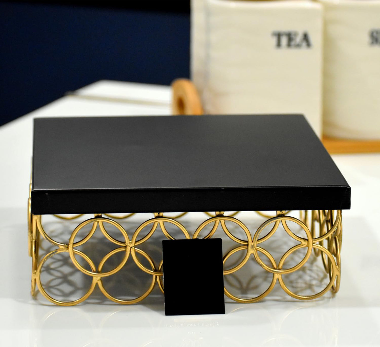 Black & Gold Metal Cupcake Stand – Multipurpose Dessert Display