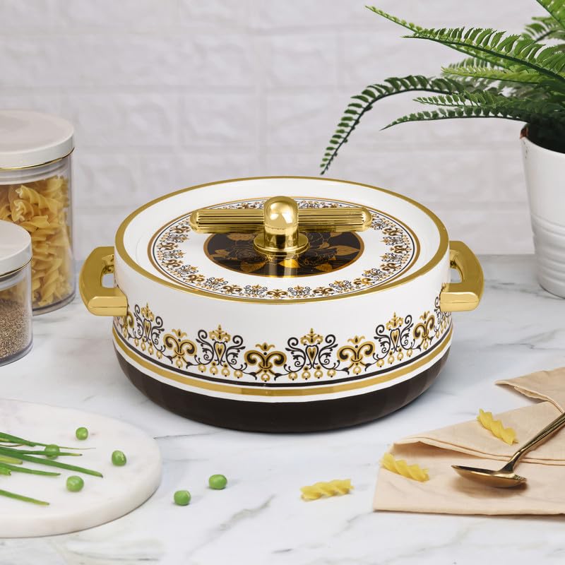 Elegance Royal Coral Black Inner Steel Casserole Set of 3 (1700ml, 1200ml, 600ml)