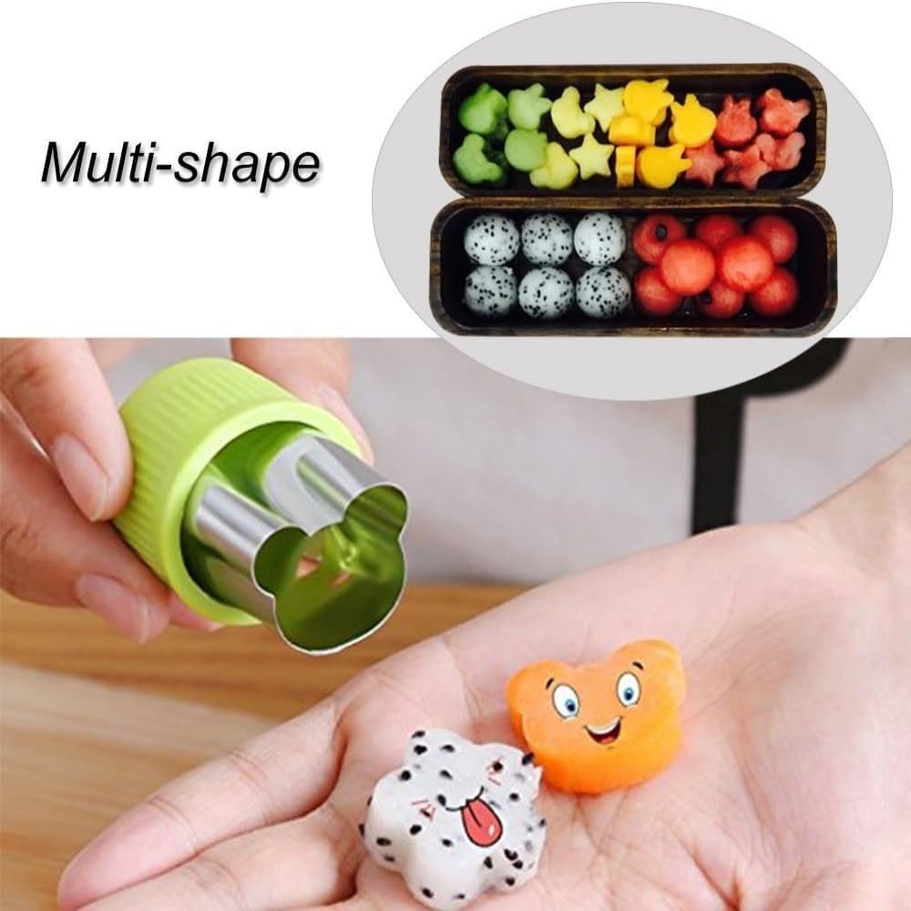 12 PCS Cookie Cutters Stainless Steel Vegetable Fruit Biscuit Cutters Shapes Sets Mold Pattern, for Kid Baking Cooking Food Decoration