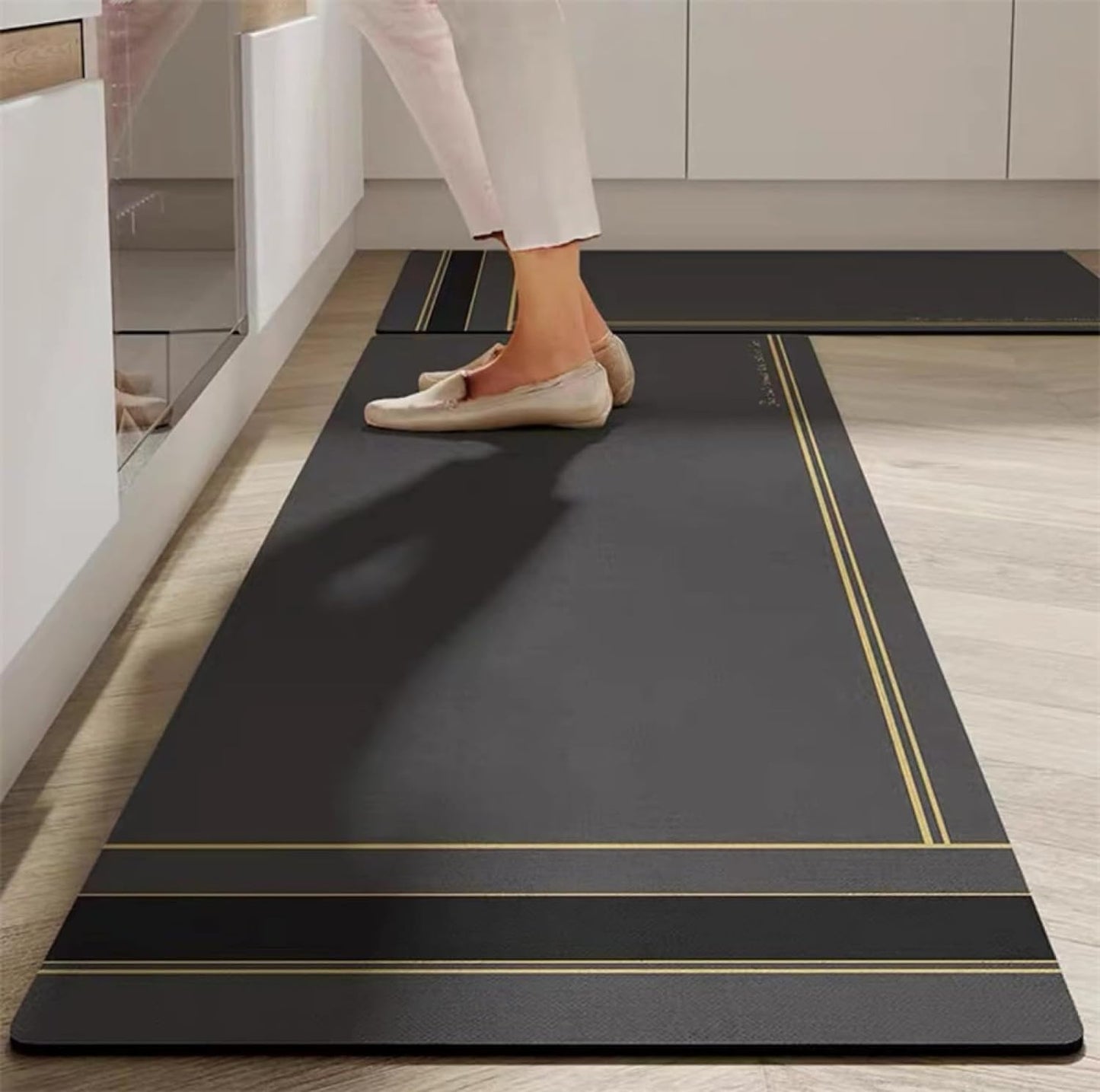 Non-Slip Comfort Mats, Anti-Fatigue Kitchen Rug Set – 2 Piece (Rubber)