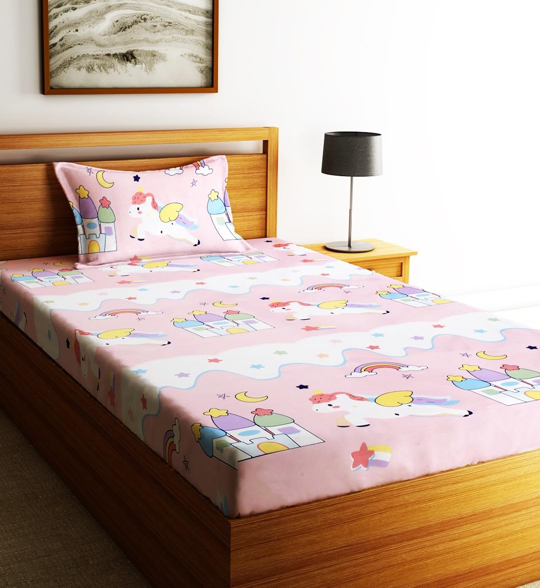 Playful Dreams Kids Bedsheet Set – Glace Cotton (60x90 inches)