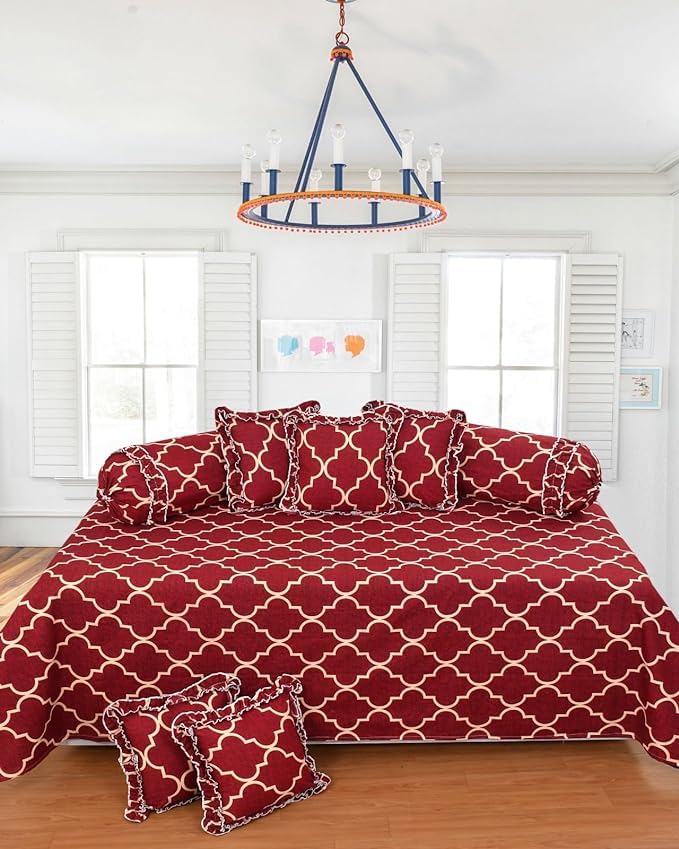 Abstract Design Decorative Frill Diwan Set – 8 Pcs