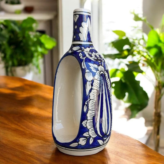 Mughal Elegance Hand-Painted Ceramic Vase β 11 Inch