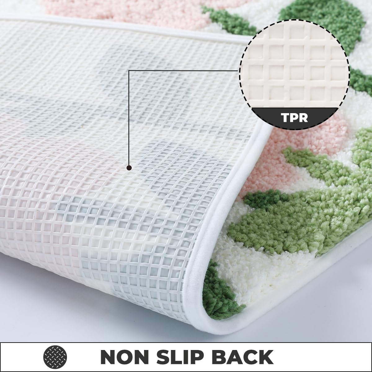 Non-Slip Abstract Bath Rugs Cute Mat Washable for Tube |Rectangular Door Mat for Home