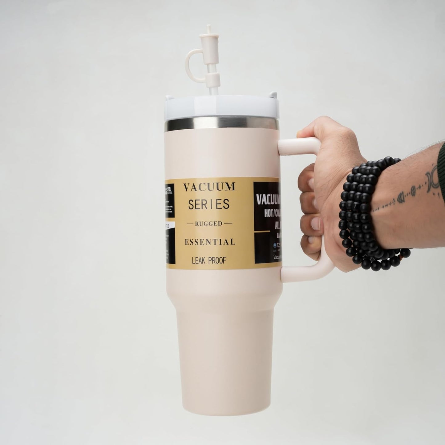 1200ML Stainless Steel Travel Tumbler with Handle & Straw
