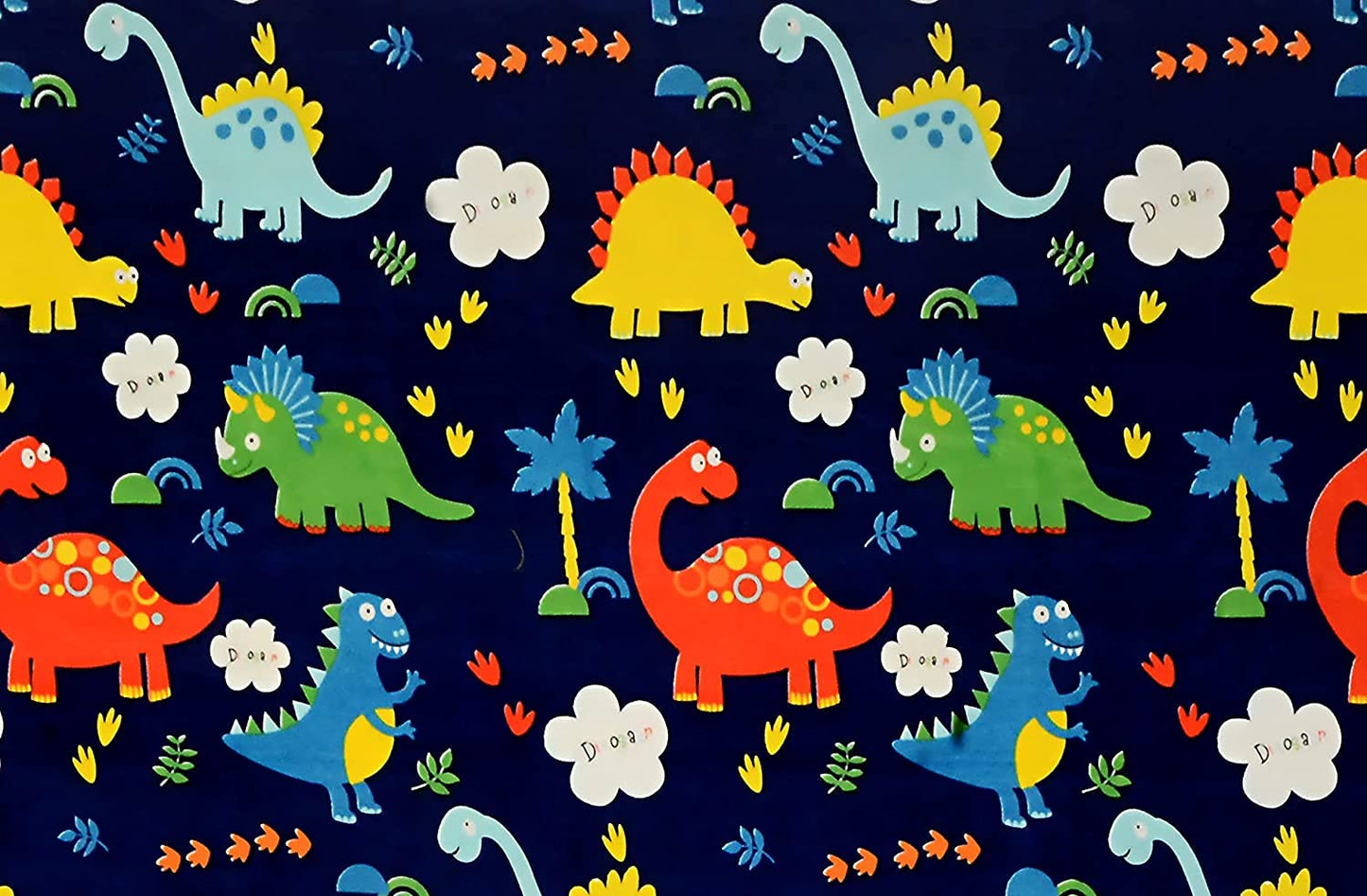Dino Cartoon Super soft Kids Cotton Double Bedsheet Set