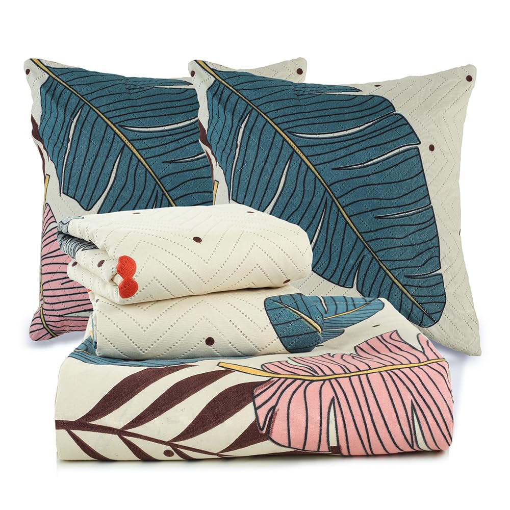 Flora Cotton 5-Piece Botanical Bedsheet Set – Double Size