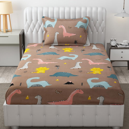Brown Safari Kids Bedsheet Set β Soft Cotton Feel