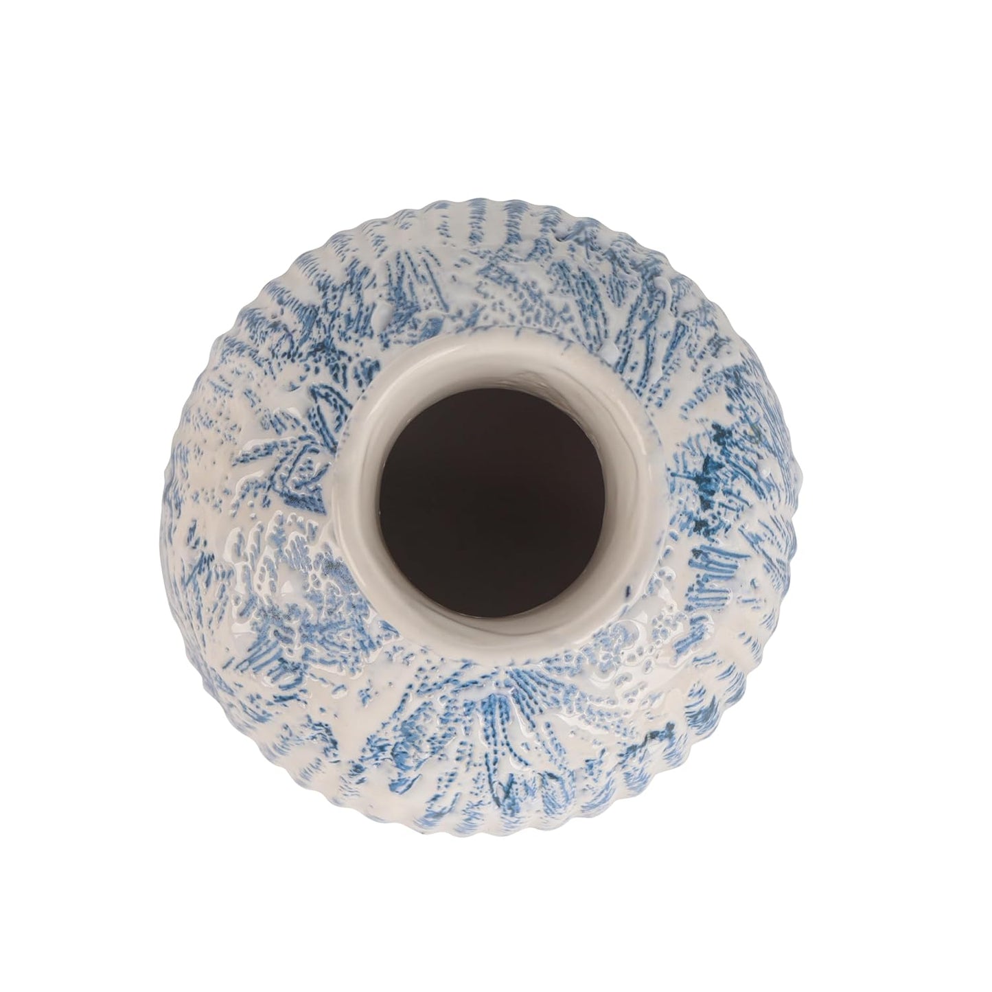 Round Handicraft Ceramic Vase – Multicolor Decor Accent