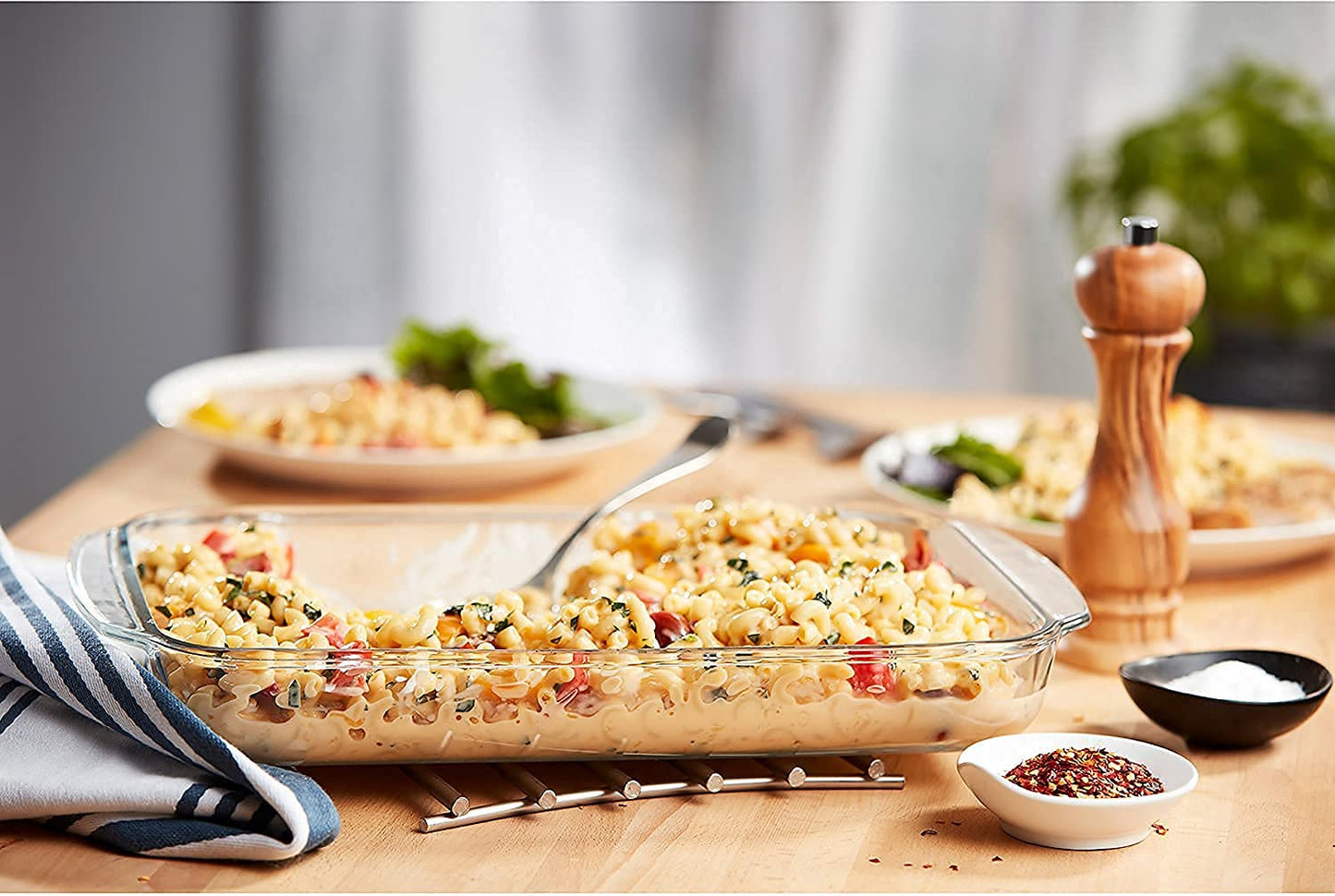 Clear Glass Baking Dish for Oven Glass Pan Cooking Casserole Dish Rectangular Baking Pan Glass Bake-ware (1) 1100ML