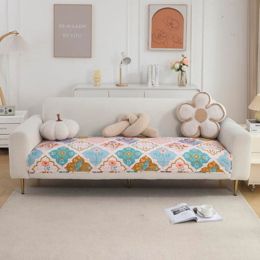 Ethnic Mat Velvet Sofa Cover Set β 3 Seater (2-Piece Mat Set)